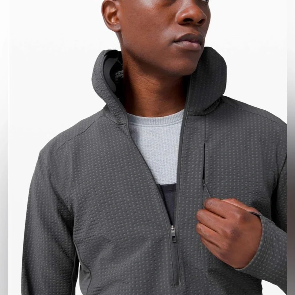 2020 Lululemon Cold Terrain 3/4 Zip Hoodie Graphite Grey Trail Running Jacket XL